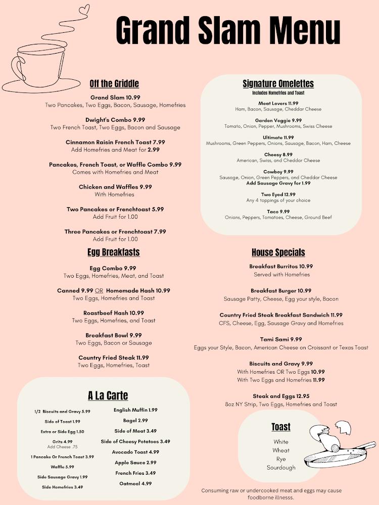Grand Slam Restaurant Menu image 1
